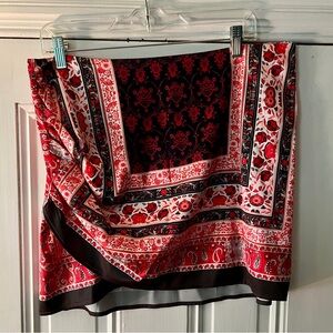 Red and Black Patterned Mini Skirt
